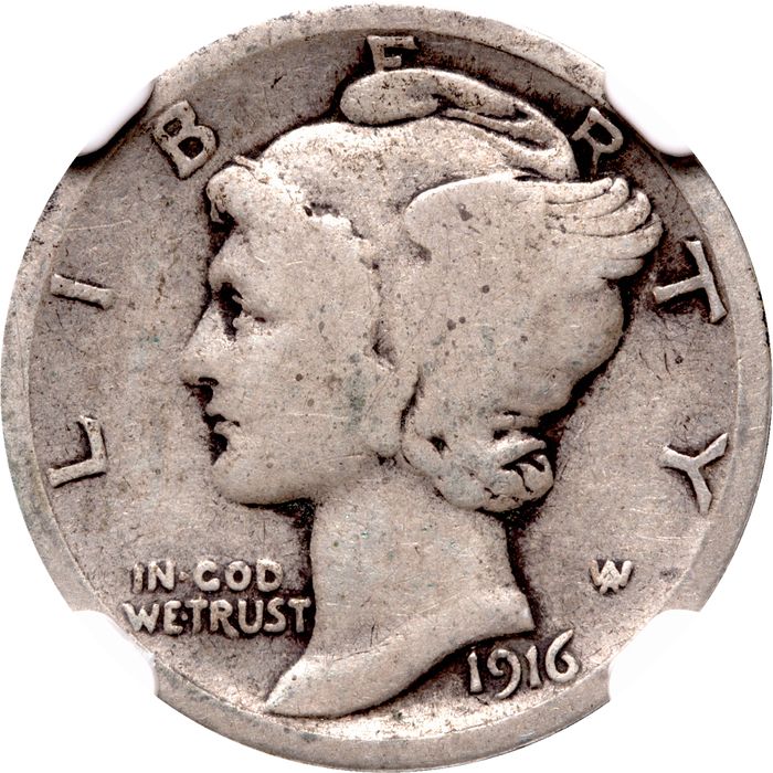1916-D Mercury Dime (10c) Photo 3