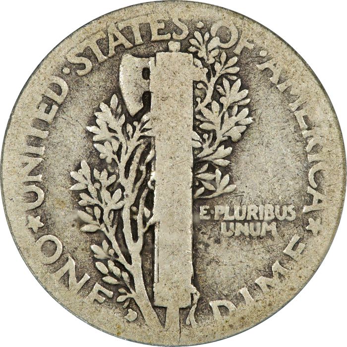1916-D Mercury Dime (10c) Reverse Image