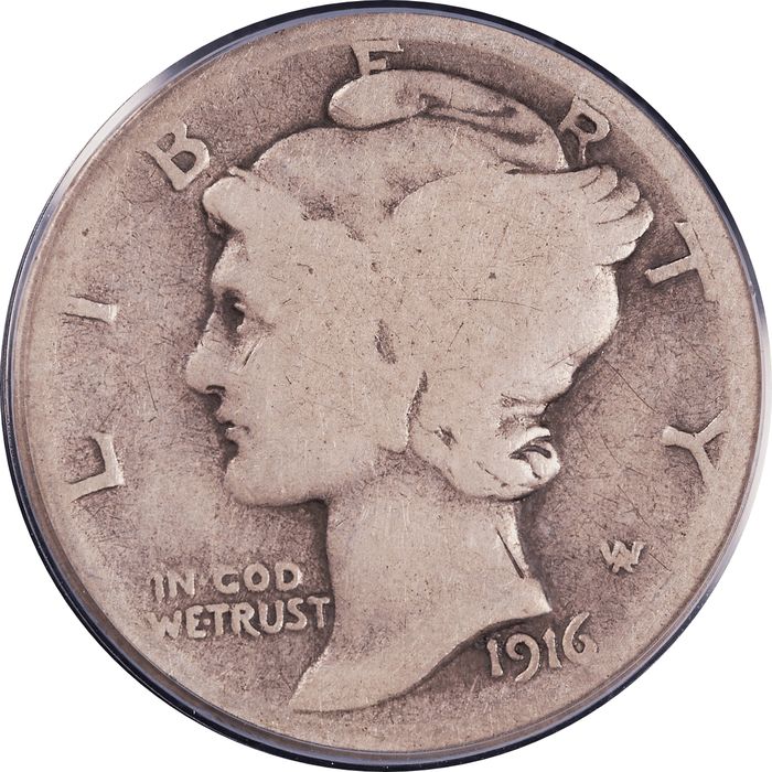 1916-D Mercury Dime (10c) Obverse Image