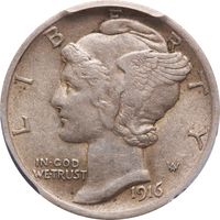 1916-D Mercury Dime (10c) Photo 3