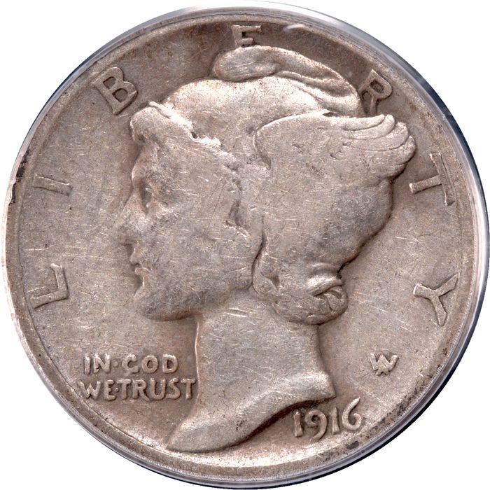 1916-D Mercury Dime (10c) Photo 3