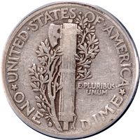 1916-D Mercury Dime (10c) Photo 4