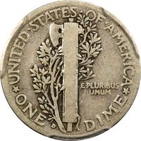 1916-D Mercury Dime (10c) Photo 4