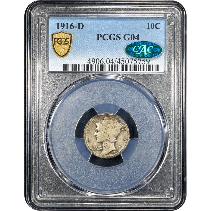 1916-D Mercury Dime (10c) Obverse Image