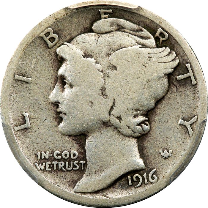 1916-D Mercury Dime (10c) Obverse Image