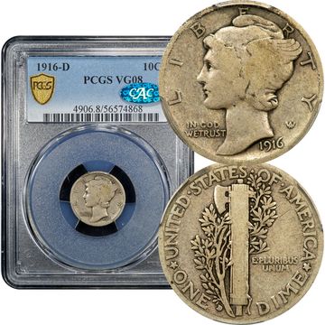 1916-D Mercury Dime (10c) Composite Image