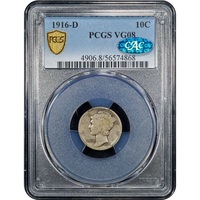 1916-D Mercury Dime (10c) Obverse Image