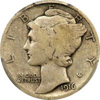 1916-D Mercury Dime (10c) Photo 3