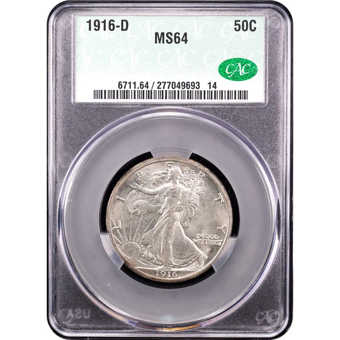 1916-D Walking Liberty Half (50c) Obverse Slab Image