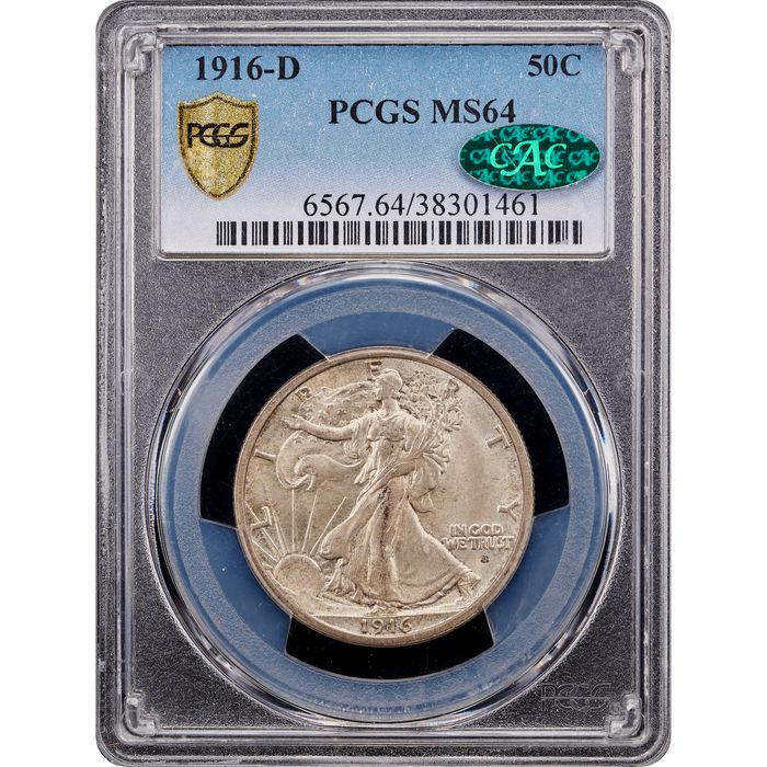 1916-D Walking Liberty Half (50c) Obverse Slab Image
