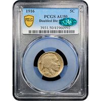 1916 Doubled Die Buffalo Nickel (5c) Obverse Image