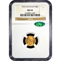 1916 McKinley Commemorative Gold Dollar ($1) Obverse Slab Image