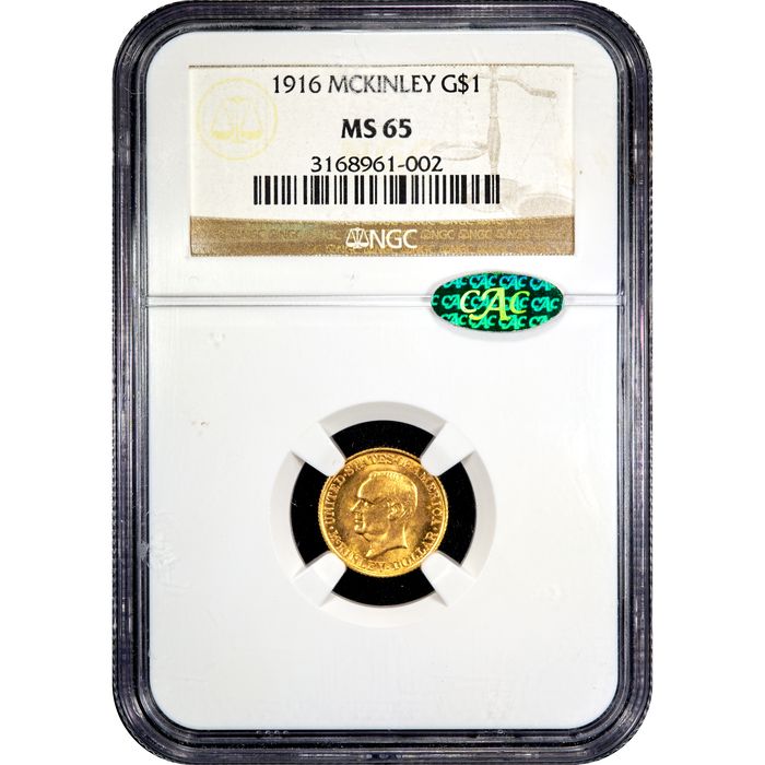 1916 McKinley Commemorative Gold Dollar ($1) Obverse Slab Image