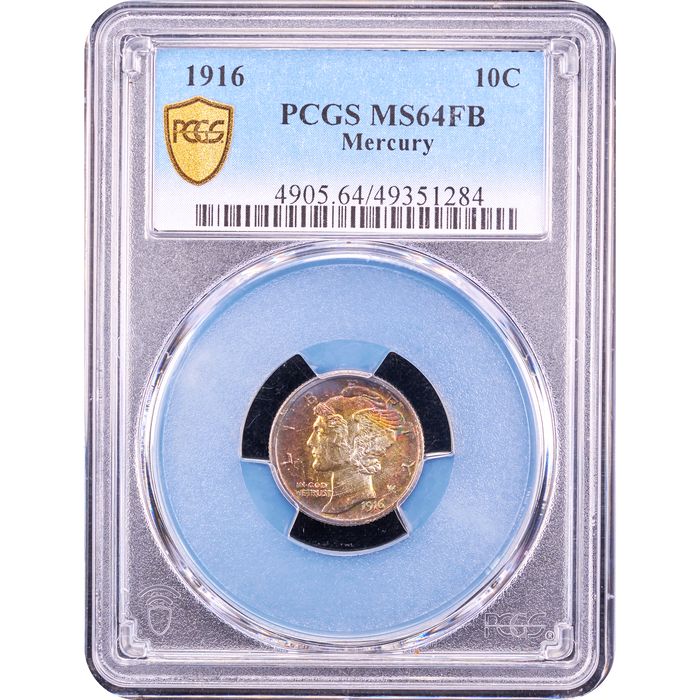 1916 Mercury Dime (10c) Obverse Slab Image