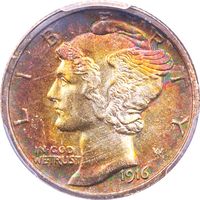 1916 Mercury Dime (10c) Obverse Image