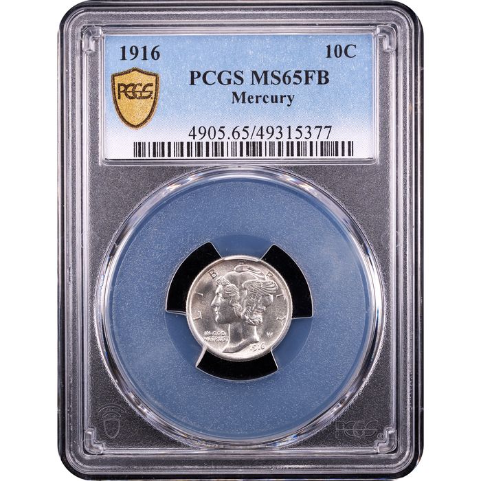1916 Mercury Dime (10c) Obverse Slab Image