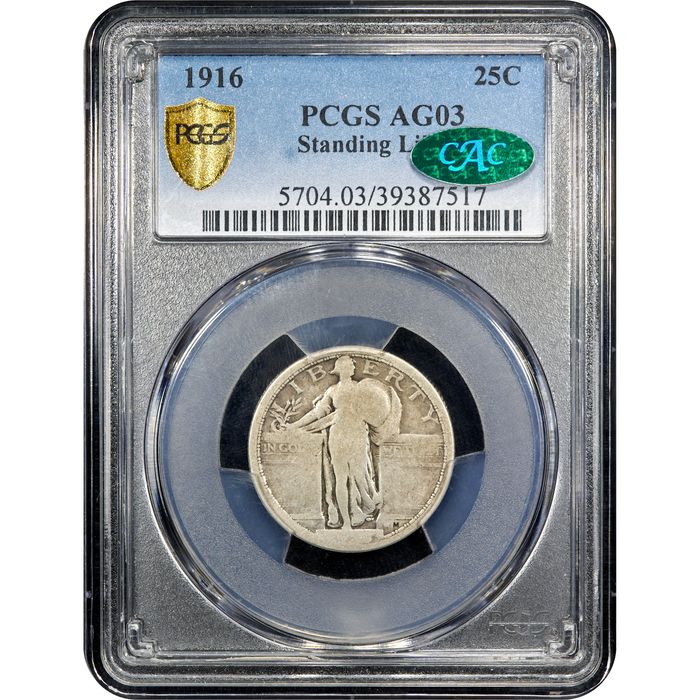 1916 Standing Liberty Quarter (25c) Obverse Slab Image