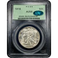 1916 Walking Liberty Half Dollar (50c) OGH Obverse Slab Image