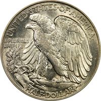 1916 Walking Liberty Half Dollar (50c) OGH Reverse Image