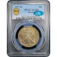 1917-D Reverse Walking Liberty Half Dollar (50c) Obverse Image