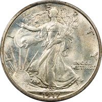 1917-D Reverse Walking Liberty Half Dollar (50c) Photo 3