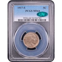 1917-S Buffalo Nickel (5c) Obverse Slab Image