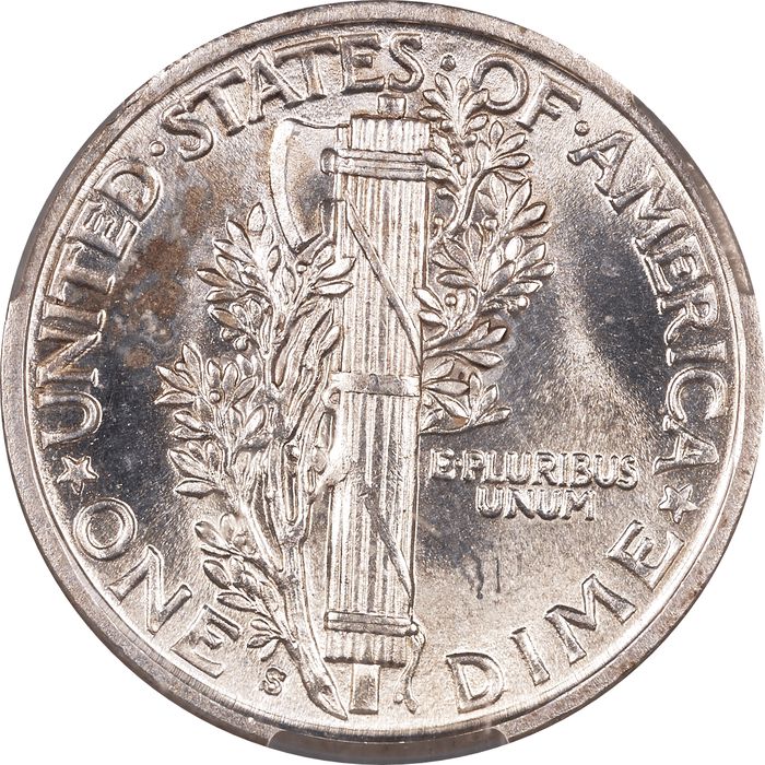 1917-S Mercury Dime (10c) Reverse Image