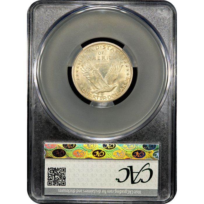 1917 Type 1 Standing Liberty Quarter (25c) Reverse Slab Image