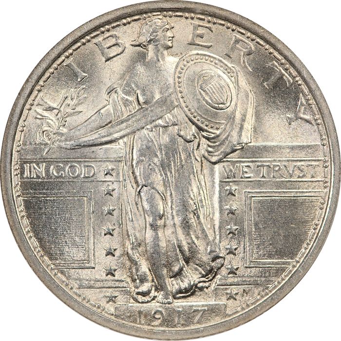 1917 Type 1 Standing Liberty Quarter (25c) Obverse Image