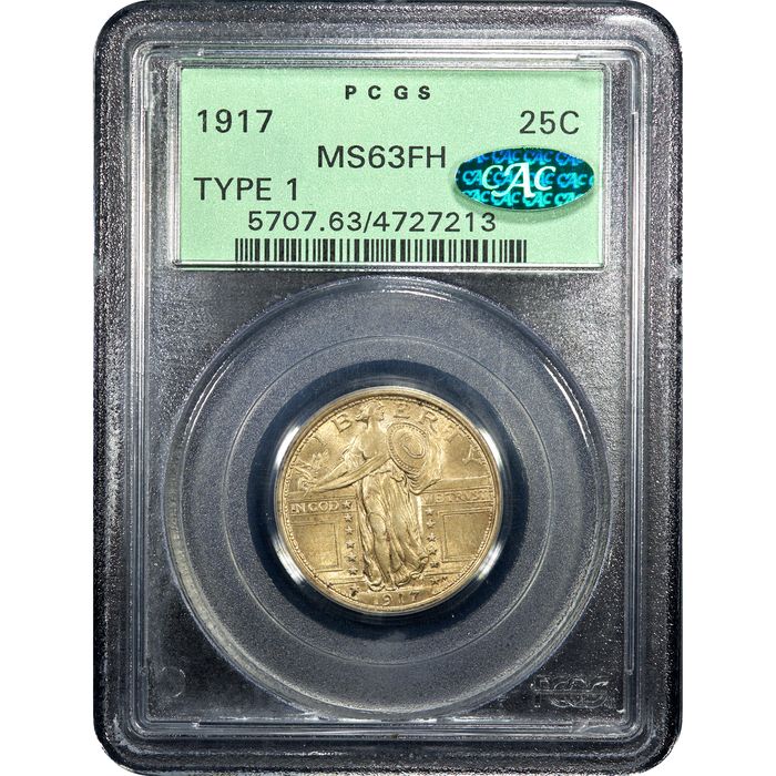 1917 Type 1 Standing Liberty Quarter (25c) OGH Obverse Image