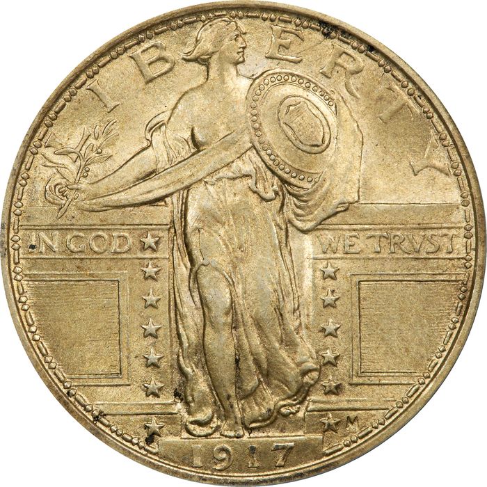1917 Type 1 Standing Liberty Quarter (25c) OGH Photo 3