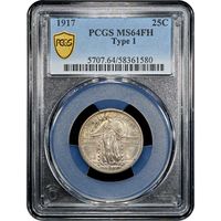 1917 Type 1 Standing Liberty Quarter (25c) Obverse Image