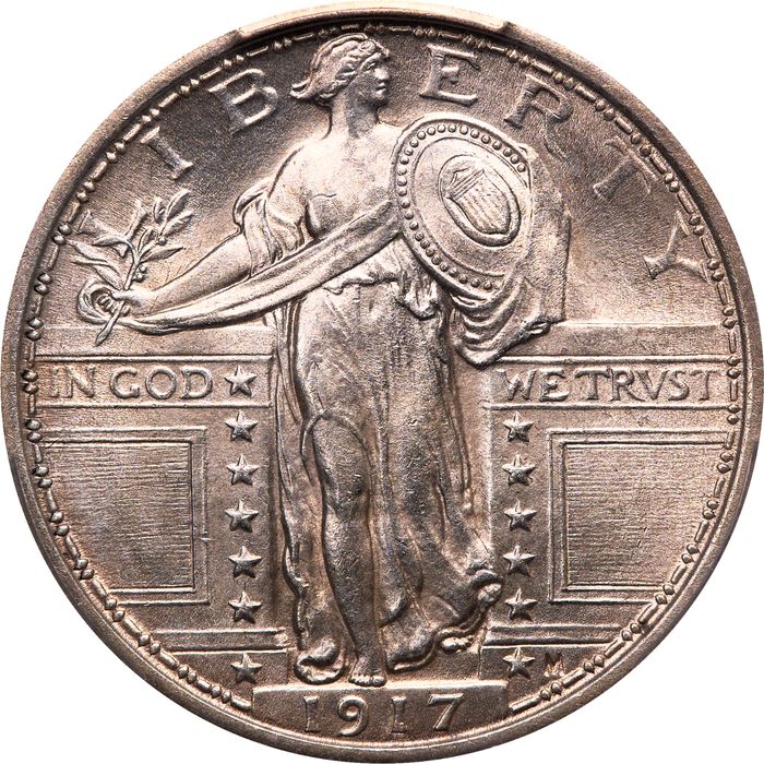 1917 Type 1 Standing Liberty Quarter (25c) Obverse Image