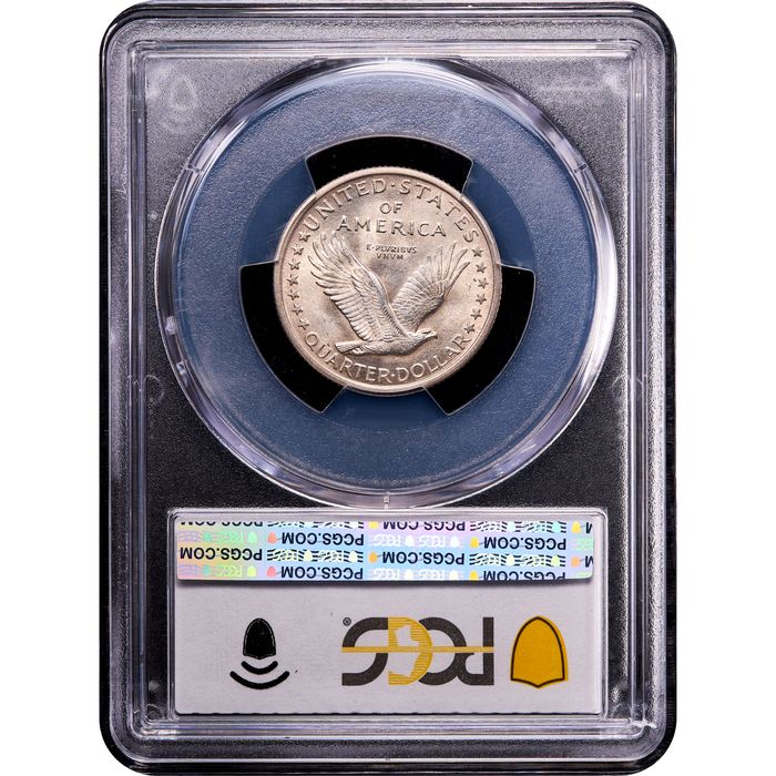 1917 Type 1 Standing Liberty Quarter (25c) Reverse Slab Image