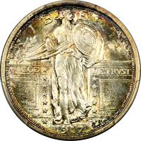 1917 Type 1 Standing Liberty Quarter (25c) Obverse Image