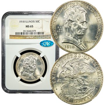 1918 Lincoln-Illinois Commem Half Dollar (50c) Composite Image