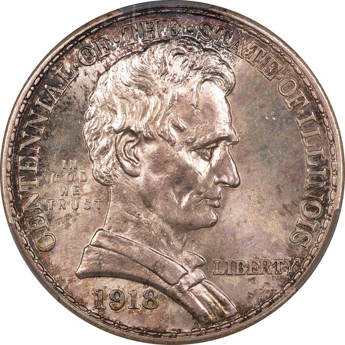1918 Lincoln-Illinois Commemorative Half Dollar (50c) Obverse Image
