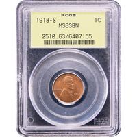 1918-S Lincoln Cent (1c) OGH Obverse Image