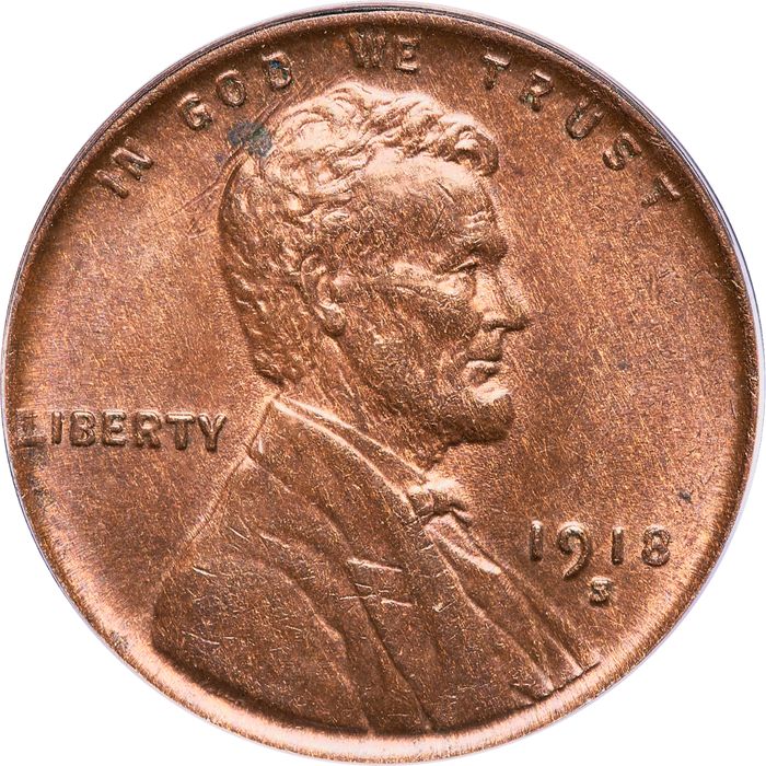 1918-S Lincoln Cent (1c) OGH Photo 3