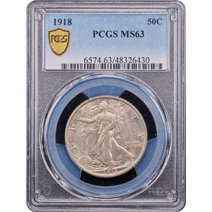 1918 Walking Liberty Half Dollar (50c) Obverse Slab Image