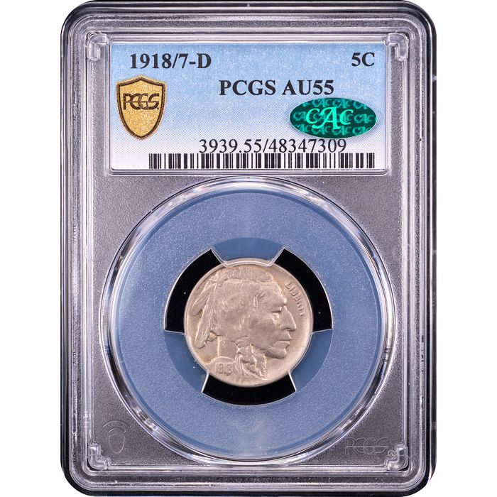 1918/7-D Buffalo Nickel (5c) Obverse Slab Image
