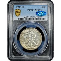 1919-D Walking Liberty Half Dollar (50c) Obverse Image
