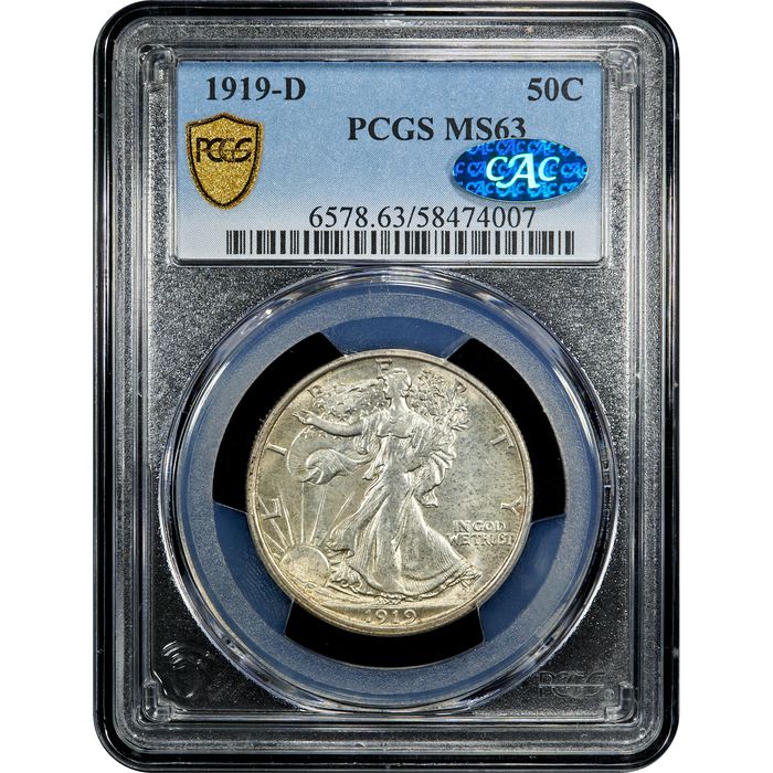 1919-D Walking Liberty Half Dollar (50c) Obverse Image