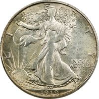 1919-D Walking Liberty Half Dollar (50c) Photo 3