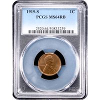 1919-S Lincoln Cent (1c) Obverse Slab Image