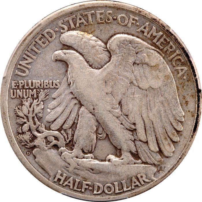 1920-D Walking Liberty Half Dollar (50c) Reverse Image