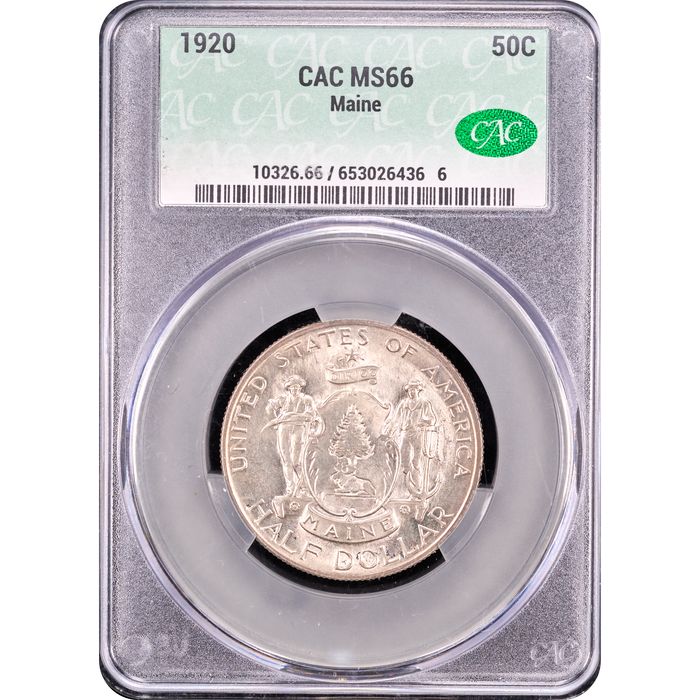 1920 Maine Commemorative Half Dollar (50c) Obverse Slab Image