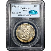 1920 Pilgrim Commemorative Half Dollar (50c) Obverse Image