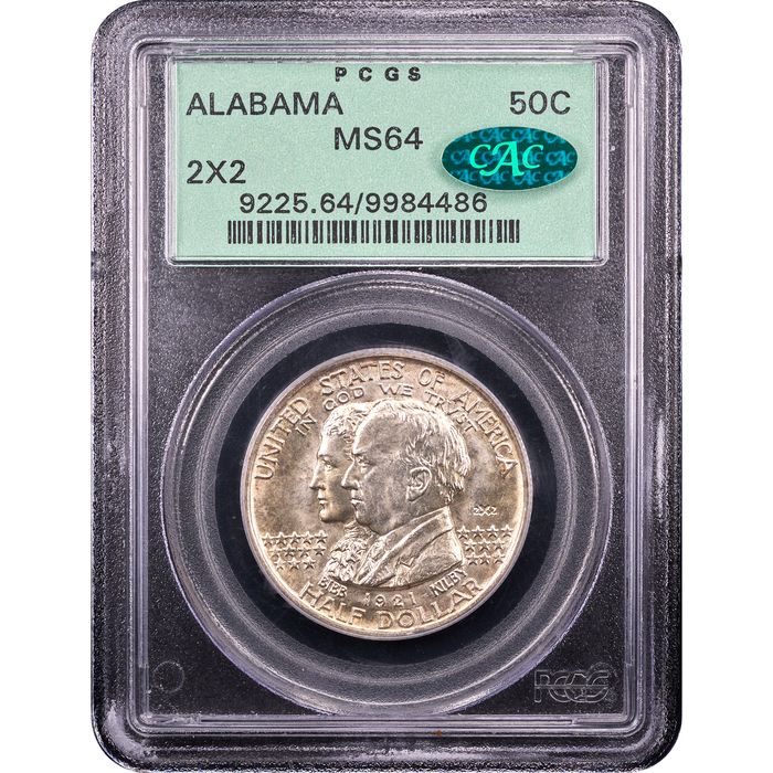 1921 Alabama 2x2 Commem Half Dollar (50c) Obverse Slab Image