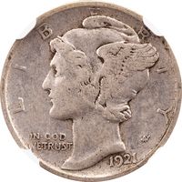 1921-D Mercury Dime (10c) Photo 3